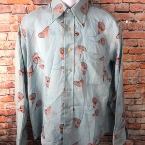 Mens VTG Shirt Disco Art Deco Retro Polyester